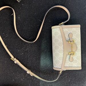 Gucci Beige and Gold Crossbody Bag